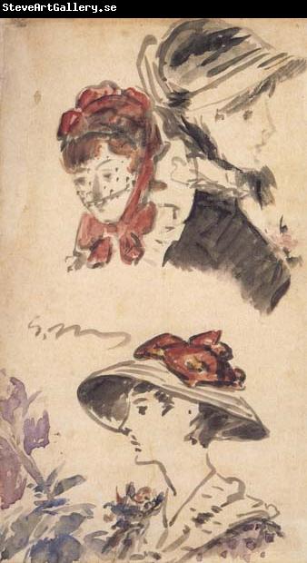 Edouard Manet Trois Tetes de femmes (mk40)